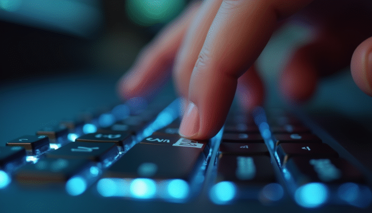 Clavier d'ordinateur moderne avec touche barre verticale en gros plan