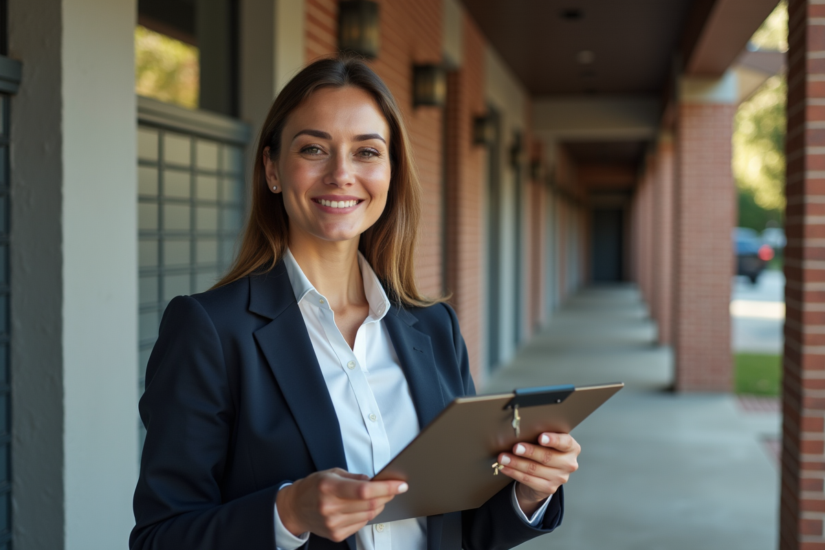 Femme gestionnaire examinant des documents à l