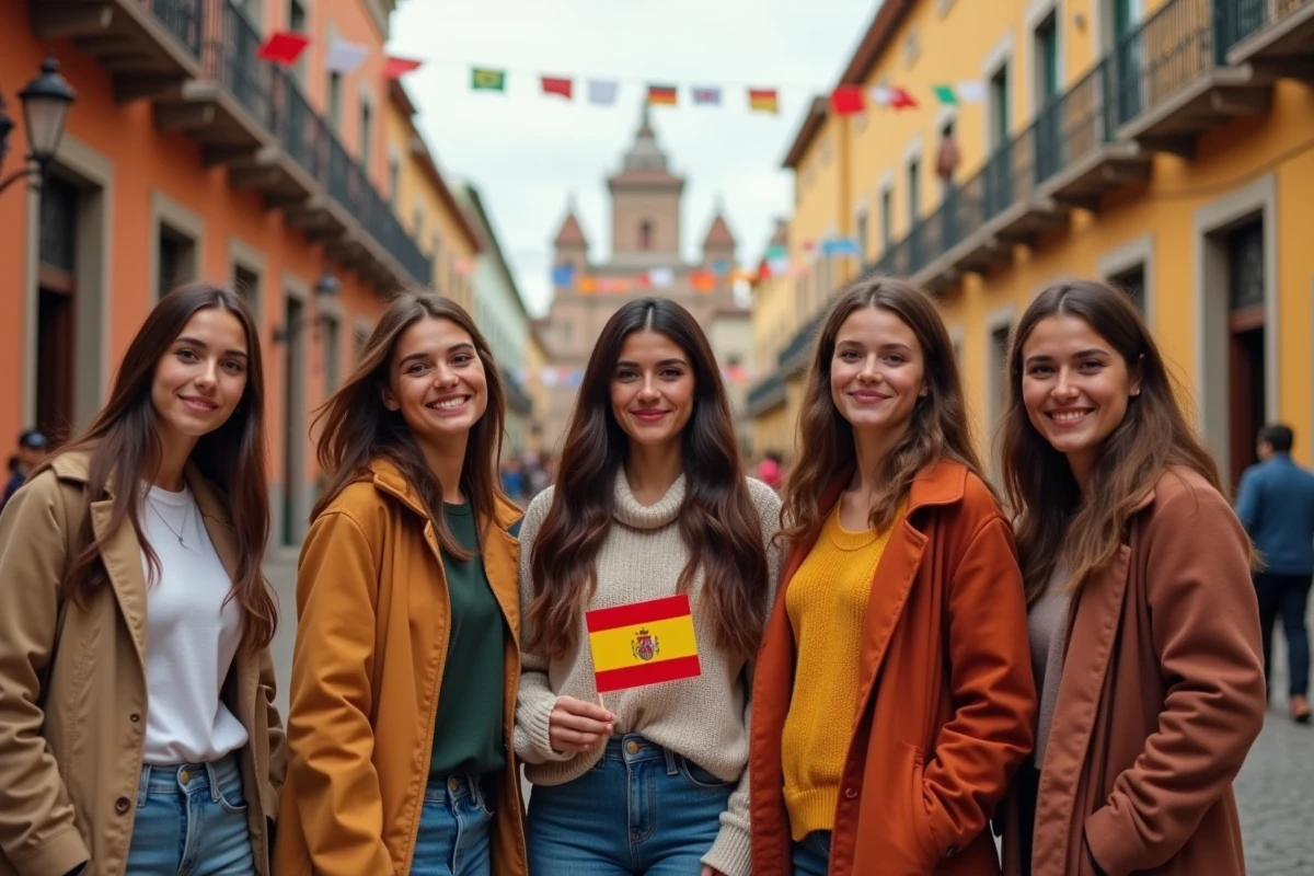 Jeunes adultes divers dans une place animée au Mexique