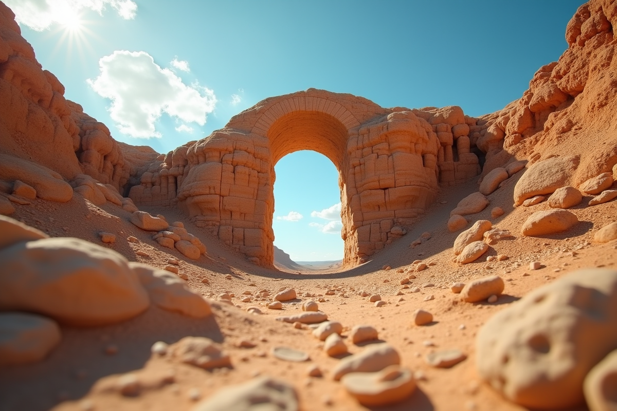 Vue du Portal des Anges en plein jour dans Bardenas Reales